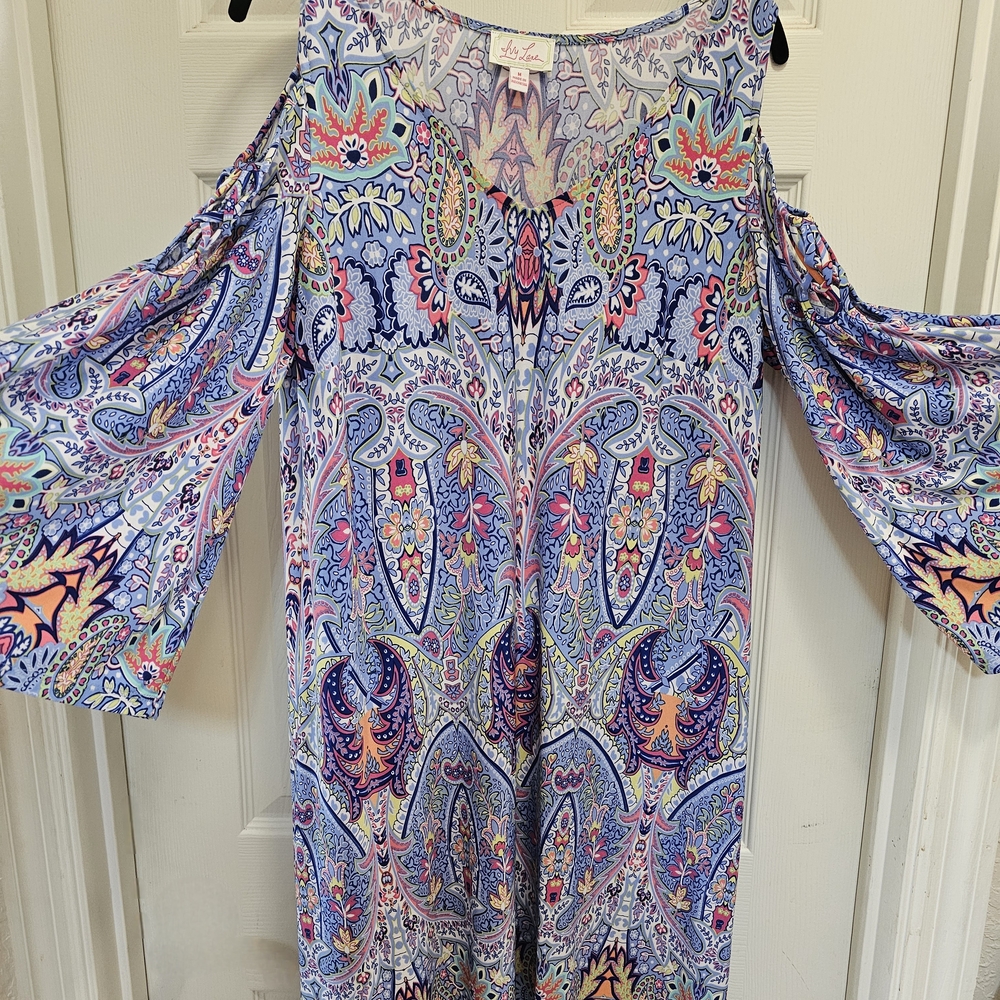 Colorful Paisley Cold Shoulder Dress